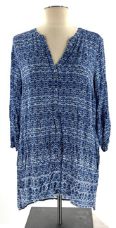 Blue And White Tunic Top Size Small - TheRealThreads